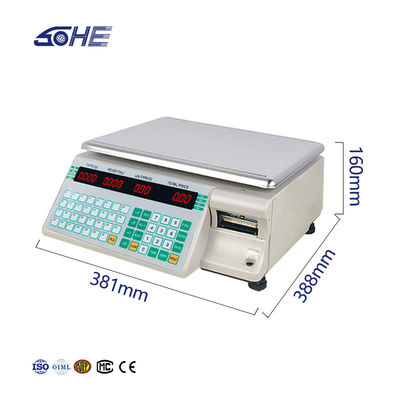 SOHE SHW-TMA échelle de table de code à barres de caisse-registreur reçu d'impression pesant 15 kg
