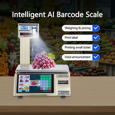 Étiquette à écran tactile de 15 kg Échelle de pesée avec écran LCD LED et type de port 1*RS232