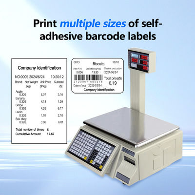 3 kg Impression d'étiquettes pliables Échelle de pesage Code à barres Machine numérique de calcul Échelle de poids