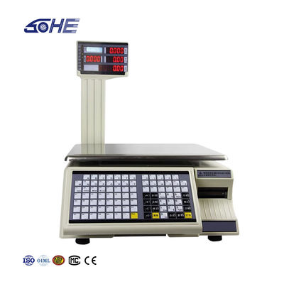 6 kg Impression d'étiquettes pliables Échelle de pesée Code à barres Machine numérique de calcul Échelle de poids