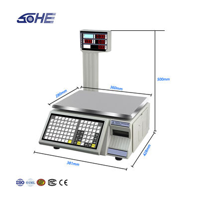 Balance de table de 10 g de division simplifiée de 30 kg avec fonction d'impression avancée et de code à barres