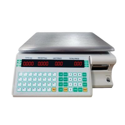 Supermarché Balance numérique de calcul de 3 kg avec étiquette à code-barres et support de rouleau de papier