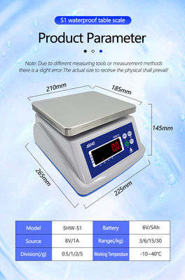 AC/DC alimentation SOHE A1S échelle imperméable IP68 3KG avec conception en acier inoxydable