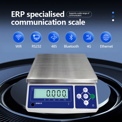Échelle de table de fonction Ethernet SHWDL-15KG avec affichage LCD et alimentation CA/CC