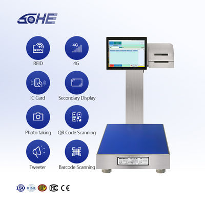 Impression d'étiquettes à échelle intelligente entièrement étanche avec écran intelligent et acier inoxydable 304