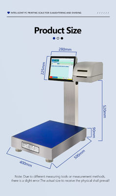 Impression d'étiquettes à échelle intelligente entièrement étanche avec écran intelligent et acier inoxydable 304