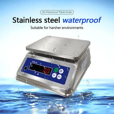 Échelle en acier inoxydable de 6 kg de poids maximum avec double affichage et résistance à l'eau IP68