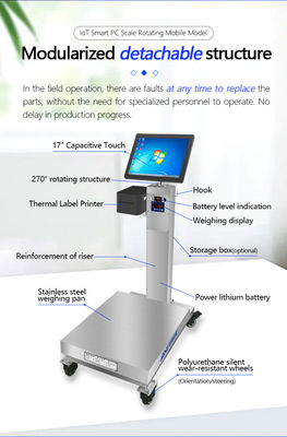 Affichage tactile Android rotatif de 15 pouces Plateforme industrielle échelle 40cm par 50cm