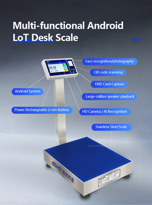 Balance intelligente Android Sohe bleue de 7 pouces avec collecte de cartes ID/IC/RFID et système d'entrée-sortie Internet des objets
