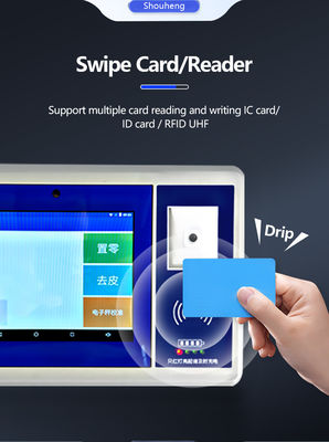 Balance intelligente Android Sohe bleue de 7 pouces avec collecte de cartes ID/IC/RFID et système d'entrée-sortie Internet des objets