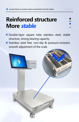 Taille de table de 30 cm * 40 cm Simple étanche échelle intelligente avec batterie intégrée