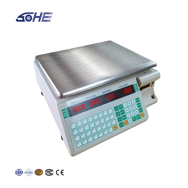 Tableau d'impression de code à barres SHV-TMA Balance de 30 kg avec et ABS Plaque en plastique/ acier inoxydable