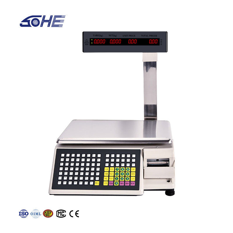Échelle de table de code à barres d'impression avancée SHW-TMB 30 kg avec alimentation CA 100-240V/DC21V